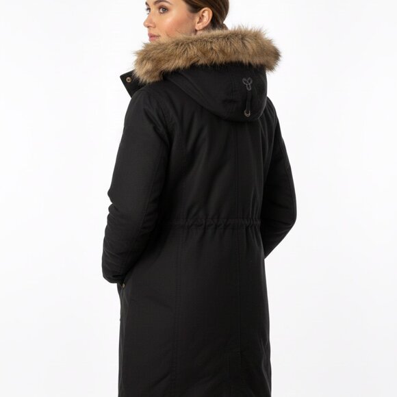 ARITZIA TNA Verbier Parka Women (S) Small Black Faux Fur Hood Winter Jacket Coat - Picture 8 of 10